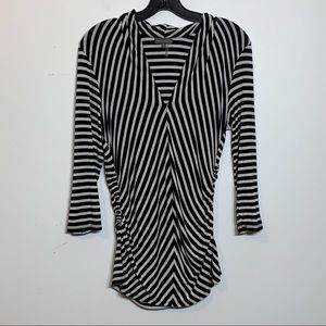EUC Vince‎ Camuto Black and White Striped Shirt